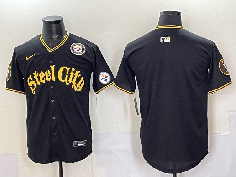 Men 2025 Nike Pittsburgh Steelers Blank Black Limited NFL Jersey style 0059->pittsburgh steelers->NFL Jersey